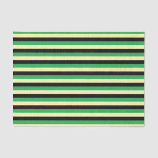 Papier Mousseline Bandes jaune pâle, noire et verte