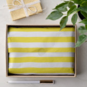 Papier Mousseline Bandes jaunes verticales (Cadeau)
