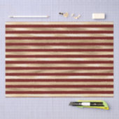 Papier Mousseline Bandes moyennes rouges d'or (Artisanat)