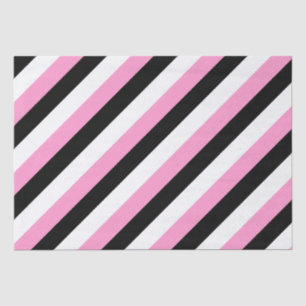 Papier Mousseline Bandes noires, blanches et roses