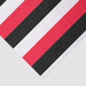 Papier Mousseline Bandes noires, blanches et rouges (Détail)