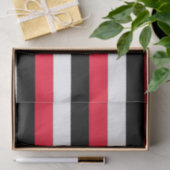 Papier Mousseline Bandes noires, blanches et rouges (Cadeau)