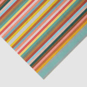 Papier Mousseline Bandes rétro horizontales colorées (Détail)