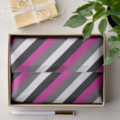 Papier Mousseline Bandes rose, noire, blanche et grise (Cadeau)