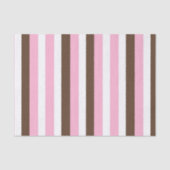 Papier Mousseline Bandes roses, chocolatées et blanches (Recto)