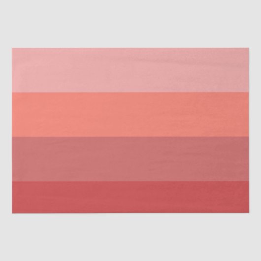 Papier Mousseline Bandes roses de corail (Recto)