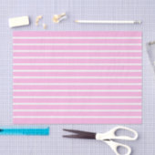 Papier Mousseline Bandes roses et blanches (Artisanat)