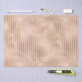 Papier Mousseline Bandes roses et or (Artisanat)