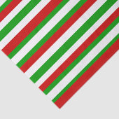 Papier Mousseline Bandes rouges, blanches et vertes (Détail)