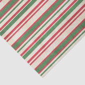 Papier Mousseline Bandes rouges blanches vertes (Détail)