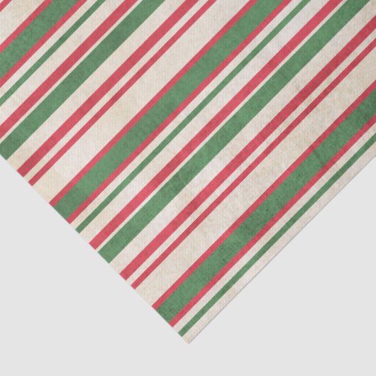 Papier Mousseline Bandes rouges blanches vertes (Détail)