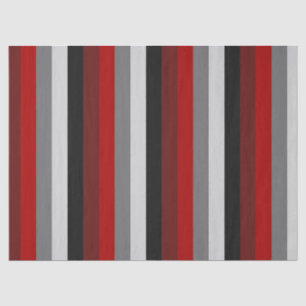 Papier Mousseline Bandes rouges et noires