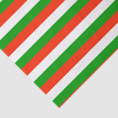 Papier Mousseline Bandes rouges, vertes et blanches (Détail)