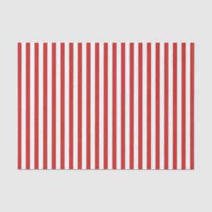 Papier Mousseline Bandes simples Motif rouge/blanc géométrique