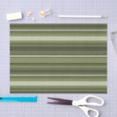 Papier Mousseline Bandes vert olive (Artisanat)