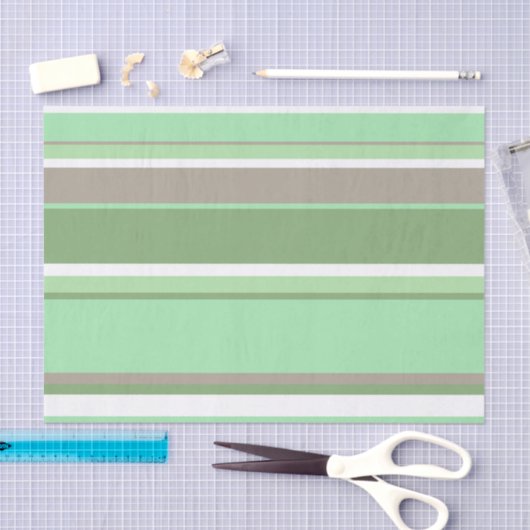 Papier Mousseline Bandes vert pâle (Artisanat)