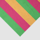 Papier Mousseline Bandes Vertes Rose Orange (Détail)