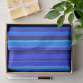 Papier Mousseline Bandes verticales bleues (Cadeau)