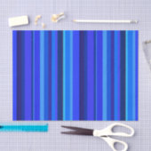 Papier Mousseline Bandes verticales bleues (Artisanat)