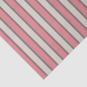 Papier Mousseline Bandes verticales rose et gris (Détail)