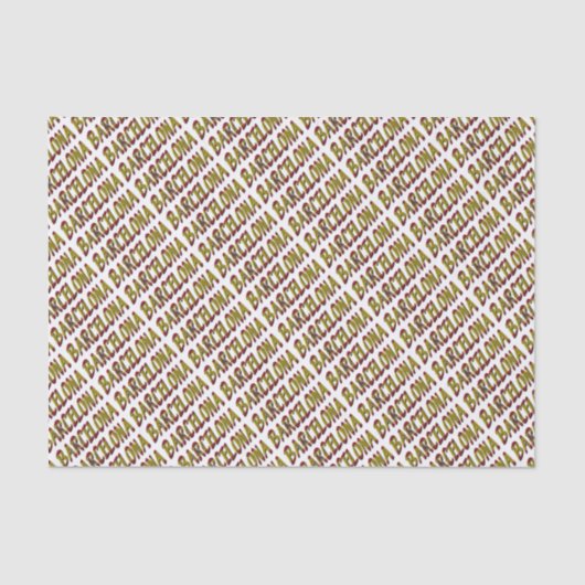 Papier Mousseline Barcelone Espagne Typographie du drapeau espagnol (Recto)