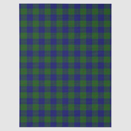 Papier Mousseline Barclay tartan bleu vert plaid (Recto)