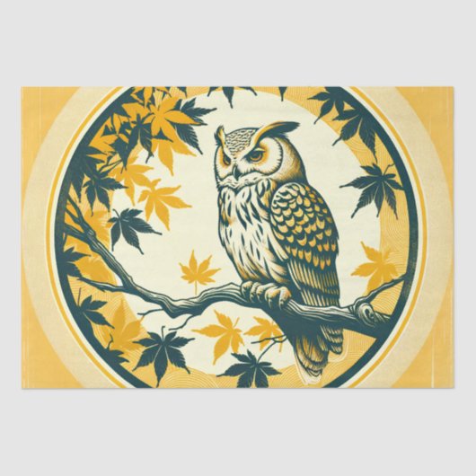 Papier Mousseline Barn Owl Nature Lovers Owls Tree Jour des terres (Recto)