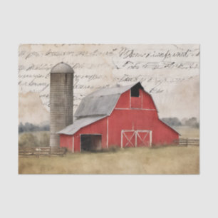 Papier Mousseline Barn rouge rustic