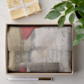 Papier Mousseline Barn rouge rustic (Cadeau)