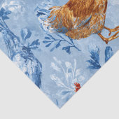 Papier Mousseline Barnyard Chickens and Botanical Pattern (Détail)