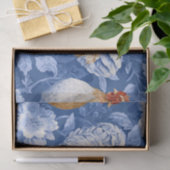Papier Mousseline Barnyard Chickens and Botanical Pattern  (Cadeau)