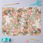 Papier Mousseline Baroque Élégant Rose Floral Fardécoupage Doré (Artisanat)
