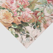 Papier Mousseline Baroque Élégant Rose Floral Fardécoupage Doré (Détail)