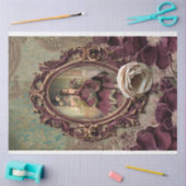 Papier Mousseline Baroque Élégante dame Bouffant robe Portrait art (Artisanat)