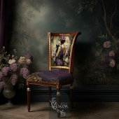 Papier Mousseline Baroque Gold Frame On Purple Damask