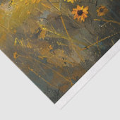 Papier Mousseline Barre blanche Champ de fleurs jaunes Découpage rus (Détail)