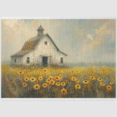 Papier Mousseline Barre blanche Champ de fleurs jaunes Découpage rus (Recto)