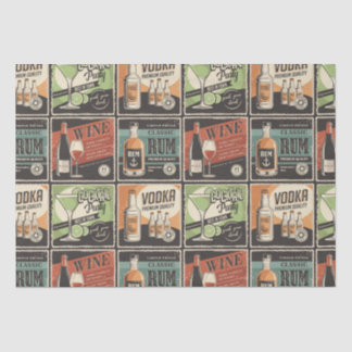 Papier Mousseline Barre d'apparence vintage Carreaux de boisson