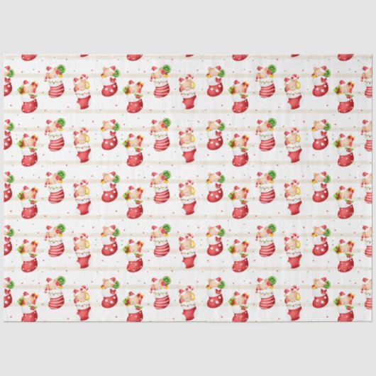 Papier Mousseline Bas de Noël (Recto)