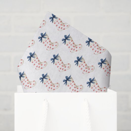 Papier Mousseline Bas de Noël Côtiers Avec Crabes (Sac cadeau)