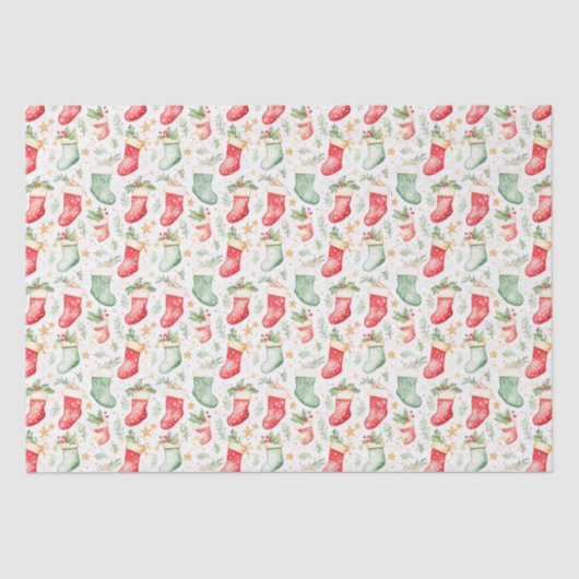 Papier Mousseline Bas de Noël Festive (Recto)