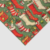 Papier Mousseline Bas de Noël Retro Vintage (Détail)