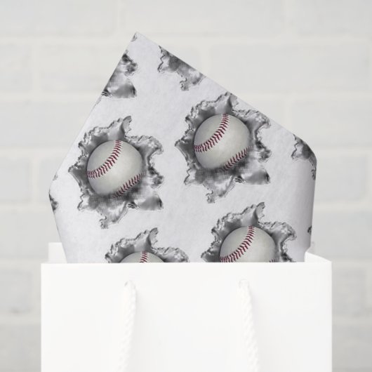 Papier Mousseline Base-ball (Sac cadeau)
