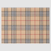 Papier Mousseline Base Chic Tan Chaud Blanc Noir Brown Tartan (Recto)