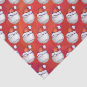 Papier Mousseline Baseball avec Santa Hat sur Rouge (Détail)