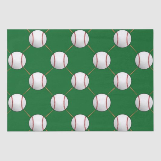 Papier Mousseline Baseball et chauves-souris (Recto)