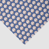 Papier Mousseline Baseball Softball Motif Rouge Blanc & Bleu (Détail)