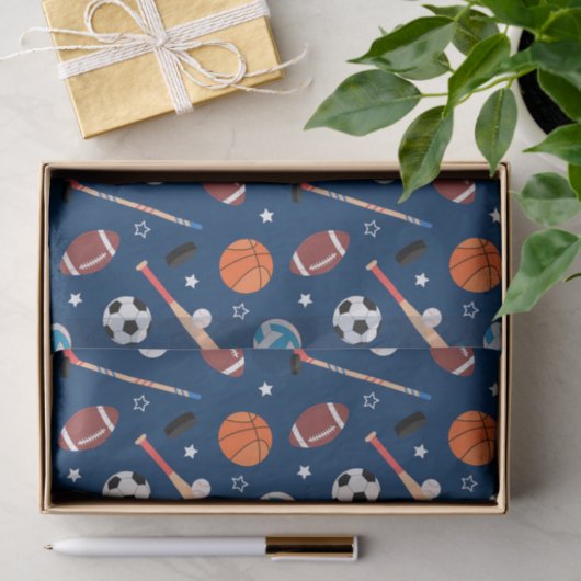 Papier Mousseline Baseball sports Pattern  (Cadeau)