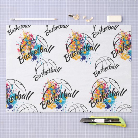 Papier Mousseline Basket aquarelle (Artisanat)