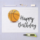 Papier Mousseline Basket-ball avec un joyeux anniversaire  (Artisanat)